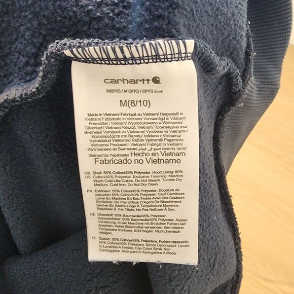 Carhartt Womens Hoodie Sweatshirt Medium Blue Pullover Heavyweight Relaxed - Picture 8 of 13